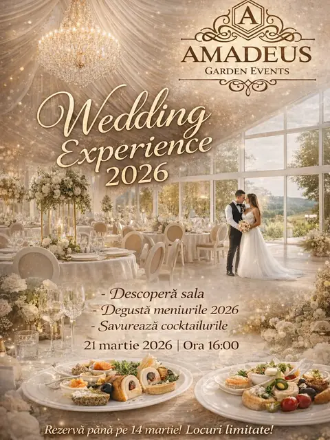 Afișul Wedding Experience 2026 la Amadeus Garden Events
